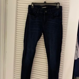 Express legging mid-rise dark wash stretchy jeans